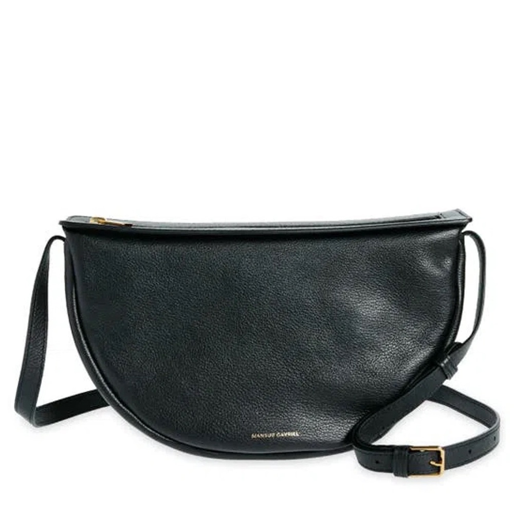 MANSUR GAVRIEL MOON SLING LEATHER CROSSBODY BAG IN BLACK NEW NO TAGS NWOT